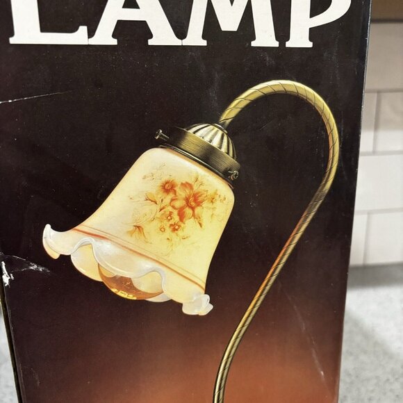 Vintage New In Box Brass Tulip Lamp Gooseneck Retro Floral 80s Rare To Find New! - Picture 4 of 6